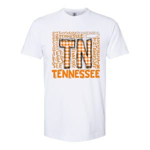 Tennessee State Flag Orange Plaid TN Softstyle CVC T-Shirt