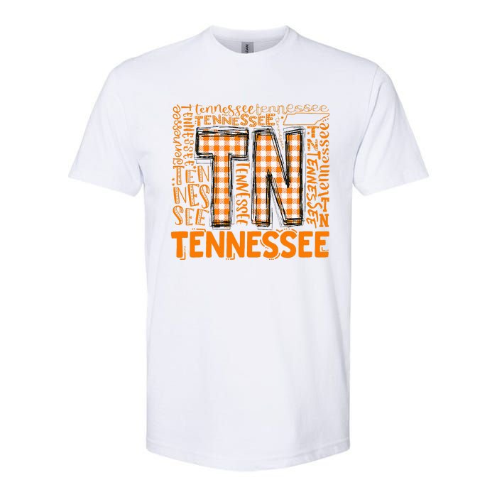 Tennessee State Flag Orange Plaid TN Softstyle CVC T-Shirt