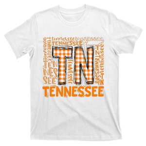 Tennessee State Flag Orange Plaid TN T-Shirt