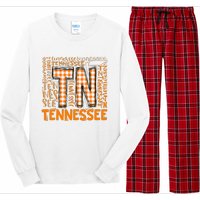 Tennessee State Flag Orange Plaid TN Long Sleeve Pajama Set