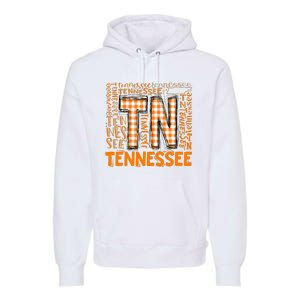 Tennessee State Flag Orange Plaid TN Premium Hoodie