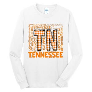 Tennessee State Flag Orange Plaid TN Tall Long Sleeve T-Shirt