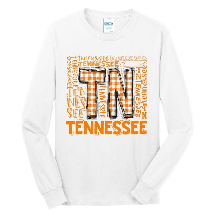 Tennessee State Flag Orange Plaid TN Tall Long Sleeve T-Shirt