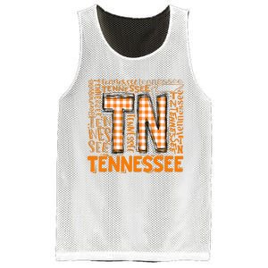 Tennessee State Flag Orange Plaid TN Mesh Reversible Basketball Jersey Tank