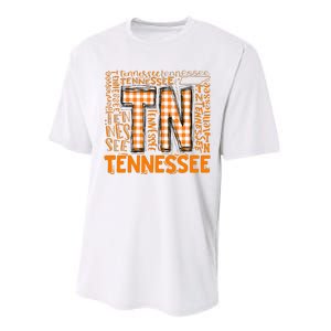 Tennessee State Flag Orange Plaid TN Performance Sprint T-Shirt