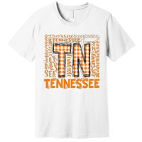 Tennessee State Flag Orange Plaid TN Premium T-Shirt