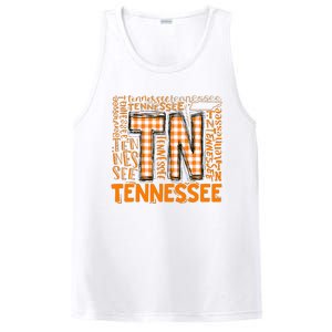 Tennessee State Flag Orange Plaid TN PosiCharge Competitor Tank