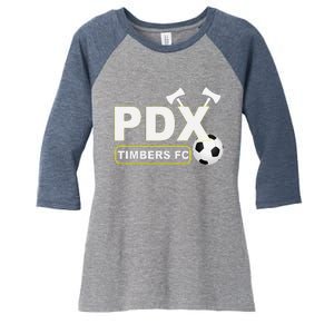 Timbers Soccer Fc Women's Tri-Blend 3/4-Sleeve Raglan Shirt