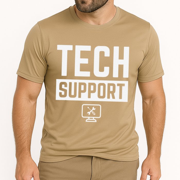 Tech Support  Funny Tech Gifts Tech Cooling Performance Crew T-Shirt