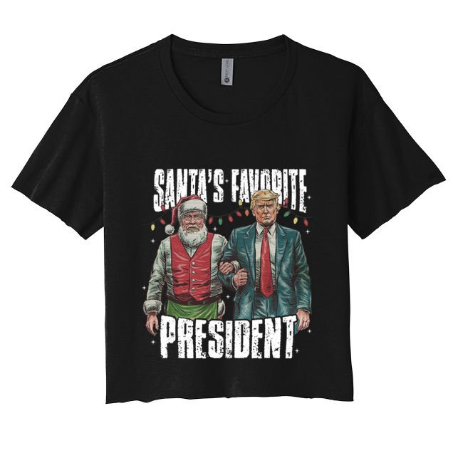 Trump SantaS Favorite President Gift Crop Top