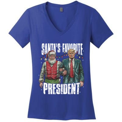 Trump SantaS Favorite President Gift Women's V-Neck T-Shirt