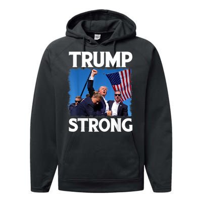 Trump Strong Fist Hand Us Vote Trump 2024 Survives Rally Performance Fleece Hoodie