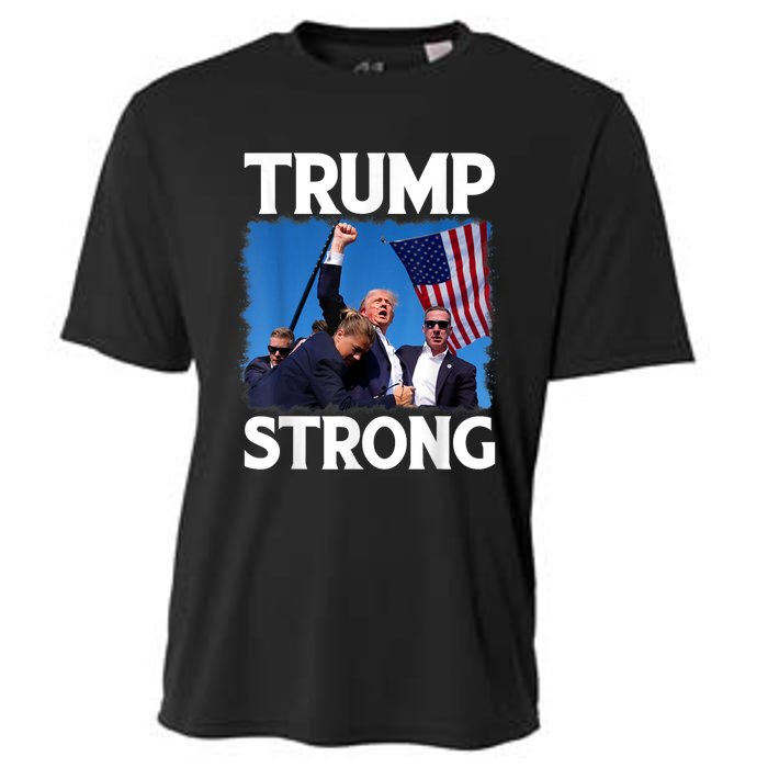 Trump Strong Fist Hand Us Vote Trump 2024 Survives Rally Cooling Performance Crew T-Shirt