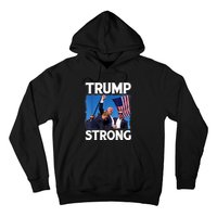 Trump Strong Fist Hand Us Vote Trump 2024 Survives Rally Hoodie