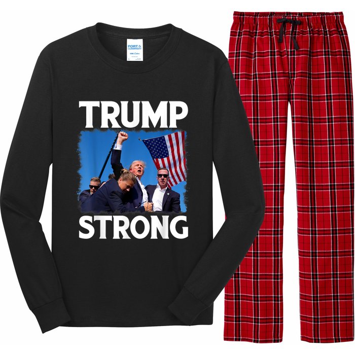 Trump Strong Fist Hand Us Vote Trump 2024 Survives Rally Long Sleeve Pajama Set