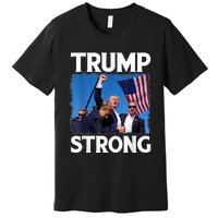 Trump Strong Fist Hand Us Vote Trump 2024 Survives Rally Premium T-Shirt