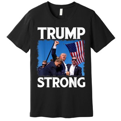 Trump Strong Fist Hand Us Vote Trump 2024 Survives Rally Premium T-Shirt