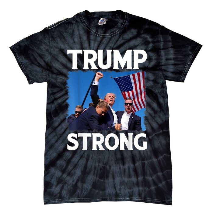 Trump Strong Fist Hand Us Vote Trump 2024 Survives Rally Tie-Dye T-Shirt