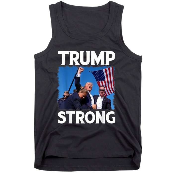 Trump Strong Fist Hand Us Vote Trump 2024 Survives Rally Tank Top