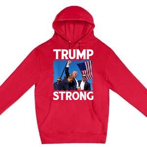 Trump Strong Fist Hand Us Vote Trump 2024 Survives Rally Premium Pullover Hoodie