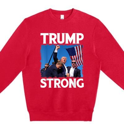 Trump Strong Fist Hand Us Vote Trump 2024 Survives Rally Premium Crewneck Sweatshirt