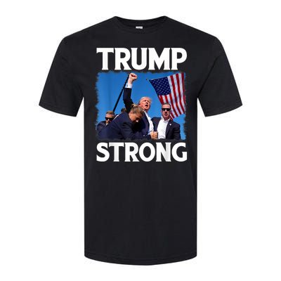 Trump Strong Fist Hand Us Vote Trump 2024 Survives Rally Softstyle CVC T-Shirt