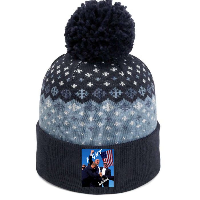 Trump Signature Fight Usa The Baniff Cuffed Pom Beanie