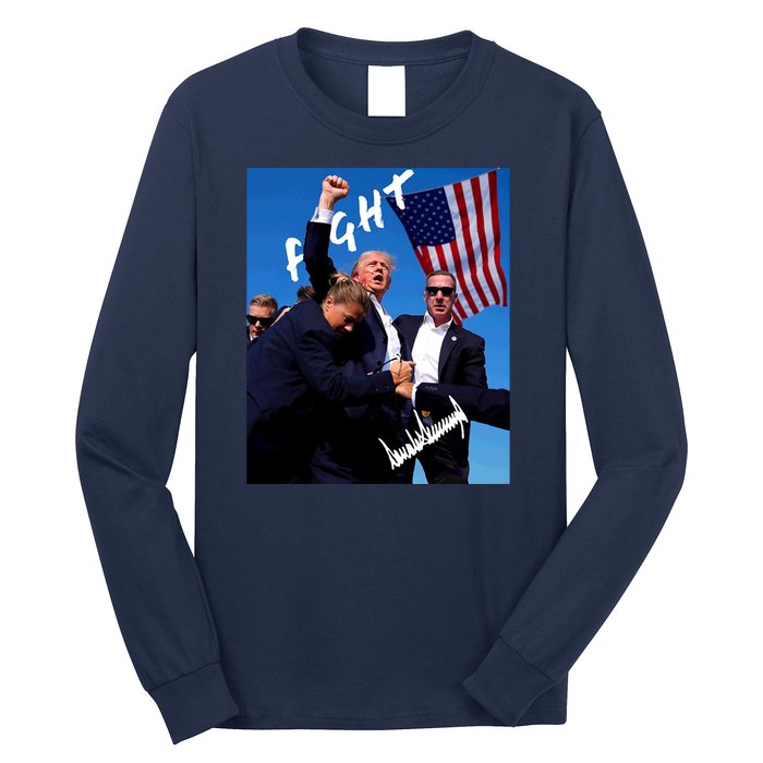 Trump Signature Fight Usa Long Sleeve Shirt