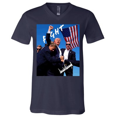 Trump Signature Fight Usa V-Neck T-Shirt