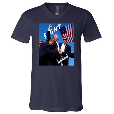 Trump Signature Fight Usa V-Neck T-Shirt