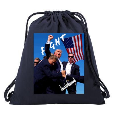 Trump Signature Fight Usa Drawstring Bag