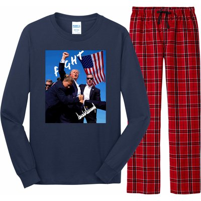 Trump Signature Fight Usa Long Sleeve Pajama Set