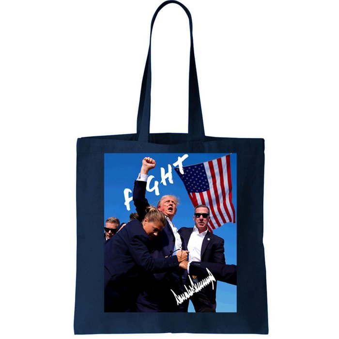 Trump Signature Fight Usa Tote Bag