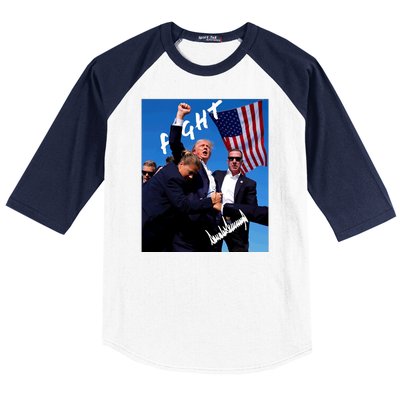 Trump Signature Fight Usa Baseball Sleeve Shirt