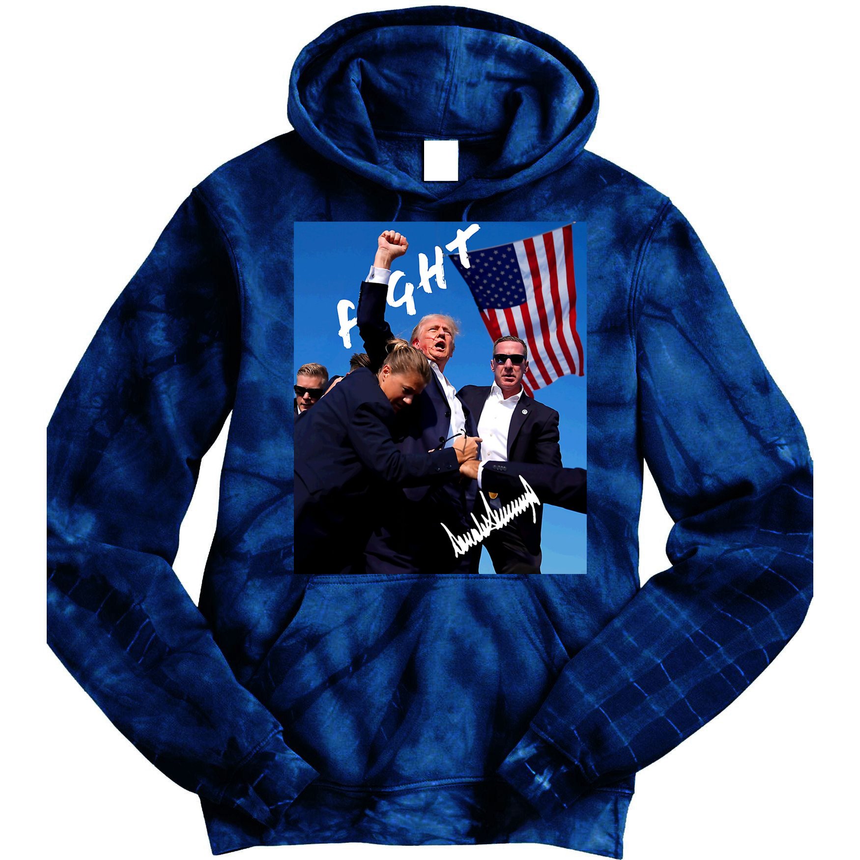 Trump Signature Fight Usa Tie Dye Hoodie