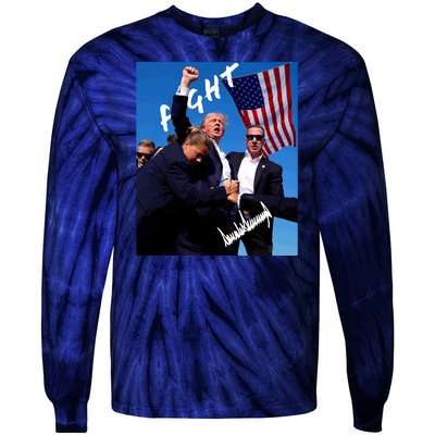 Trump Signature Fight Usa Tie-Dye Long Sleeve Shirt