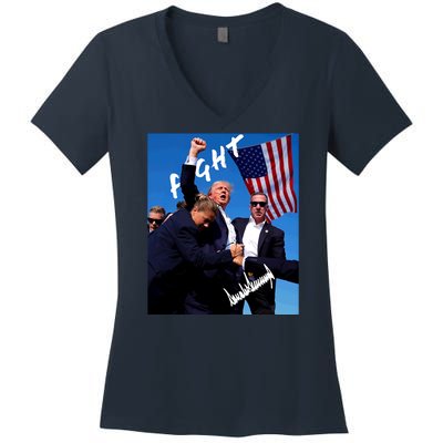 Trump Signature Fight Usa Women's V-Neck T-Shirt