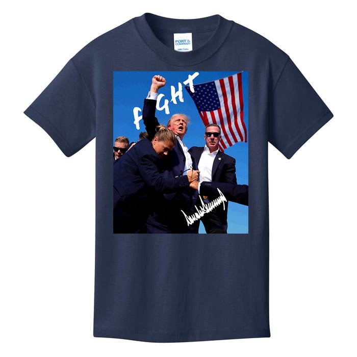 Trump Signature Fight Usa Kids T-Shirt