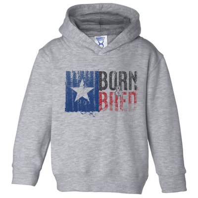 Texas State Flag Pride Born & Bred Native Home Toddler Hoodie