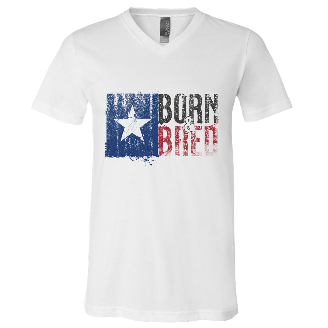 Texas State Flag Pride Born & Bred Native Home V-Neck T-Shirt