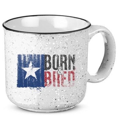 Texas State Flag Pride Born & Bred Native Home 15oz Campfire Ceramic Mug
