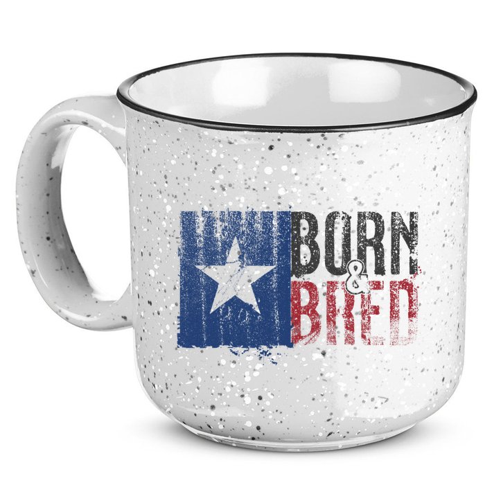 Texas State Flag Pride Born & Bred Native Home 15oz Campfire Ceramic Mug