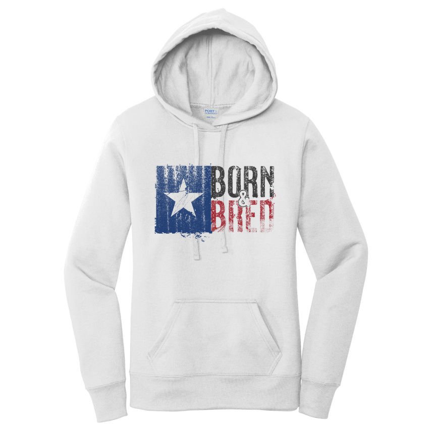 Texas State Flag Pride Born & Bred Native Home Women's Pullover Hoodie