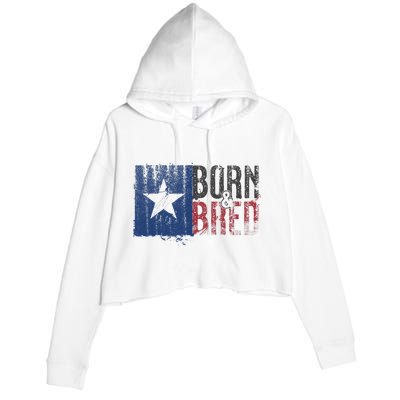 Texas State Flag Pride Born & Bred Native Home Crop Fleece Hoodie