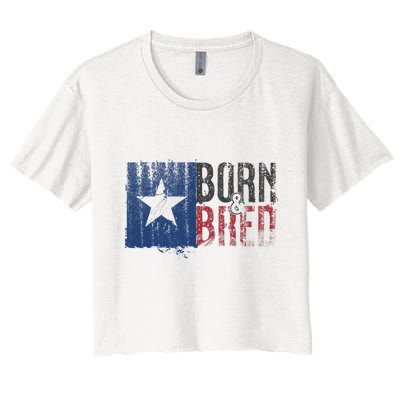 Texas State Flag Pride Born & Bred Native Home Crop Top
