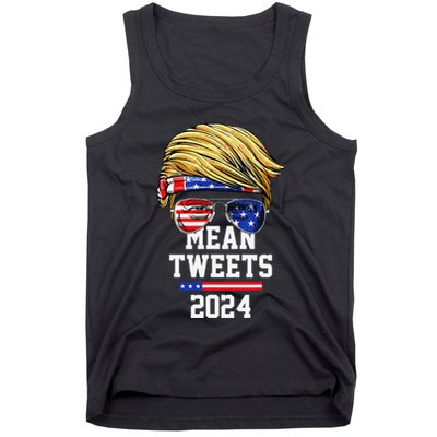 Trump Sunglasses Funny Trump 2024 Mean Tweets 4th of July Tank Top
