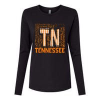 Tennessee State Flag Orange Plaid Tn Womens Cotton Relaxed Long Sleeve T-Shirt