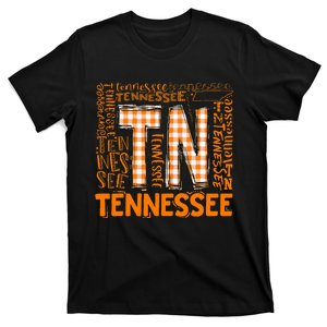 Tennessee State Flag Orange Plaid Tn T-Shirt