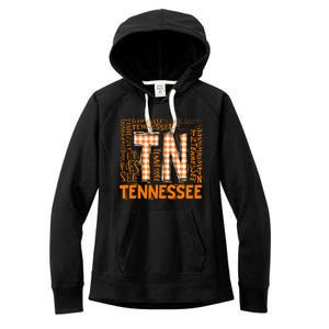 Tennessee State Flag Orange Plaid Tn Women's Fleece Hoodie