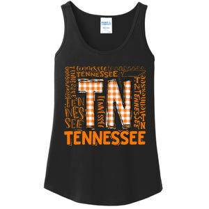 Tennessee State Flag Orange Plaid Tn Ladies Essential Tank